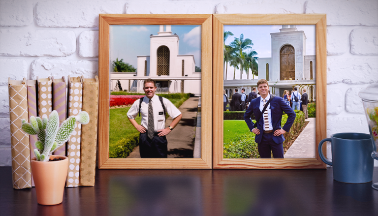 Joven misionero revive la foto de su papá 26 años después en la misma misión
