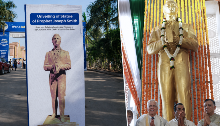 Así es la estatua de José Smith que se encuentra en India