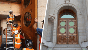 Se reinstalan las históricas puertas del Templo de Salt Lake