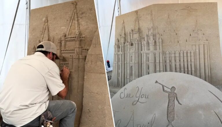 Artista sorprende con una réplica de arena del Templo de Salt Lake City