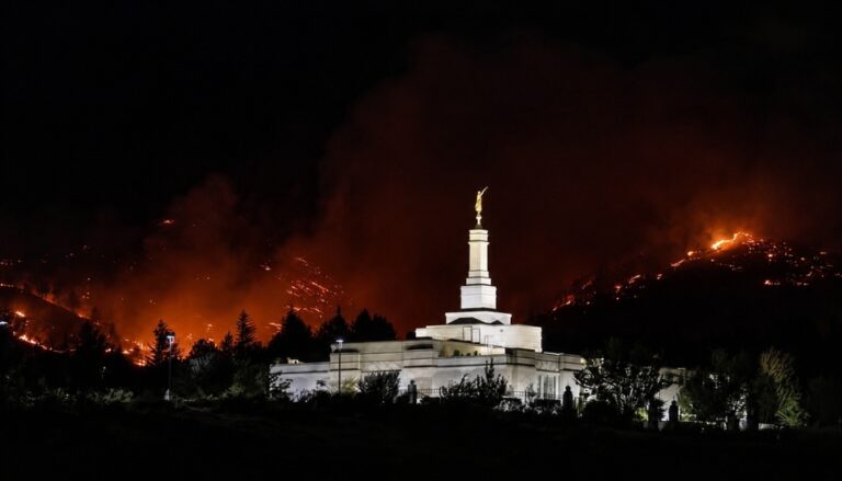 Incendio obliga a evacuar los alrededores de un templo de la Iglesia de Jesucristo